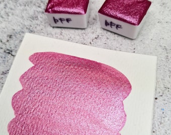 BFF Halbpfanne Metallic-Aquarell zum Ausmalen, schimmernde Farbe für Kalligraphie, Planerzubehör, Bastelgeschenk von Tante, Reisenotizbuch