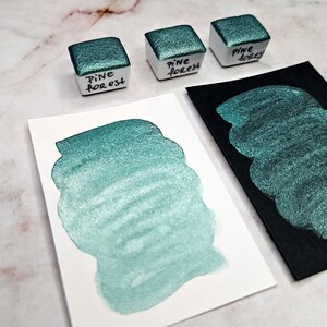Acuarela brillante de media pastilla PINE FOREST para álbum de recortes, páginas para colorear botánicas, herramienta para hacer tarjetas navideñas, accesorios para enviar cartas, manualidades