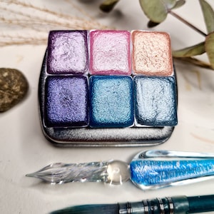 Set di acquerelli metallizzati per Bullet Journal e Scrapbooking, pittura glitterata per Happy Mail, regali per artisti per compleanni, articoli artistici magici