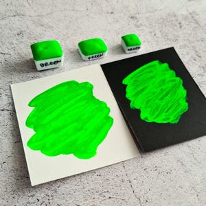 Peinture mate verte néon, projet de lettrage, fourniture de carnet de voyage, papeterie botanique, cadeau des parents, kit d'échange de cartes postales