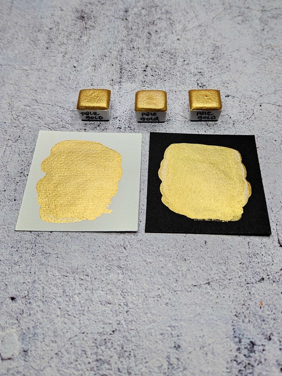 PALE GOLD Paint for Wood Slice Painting, Shimmer Watercolor