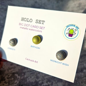 Set di carte HOLO con pois luccicanti per scrapbooking, acquerelli luccicanti per pittura su roccia, accessori glitterati per posta ordinaria, vernice colorshift fatta a mano