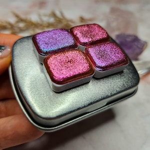 Juego de pinceles metálicos GALAXY VALENTINES, paleta de acuarela bitono, herramienta artística para scrapbooking, regalo único para artistas, suministros de pintura