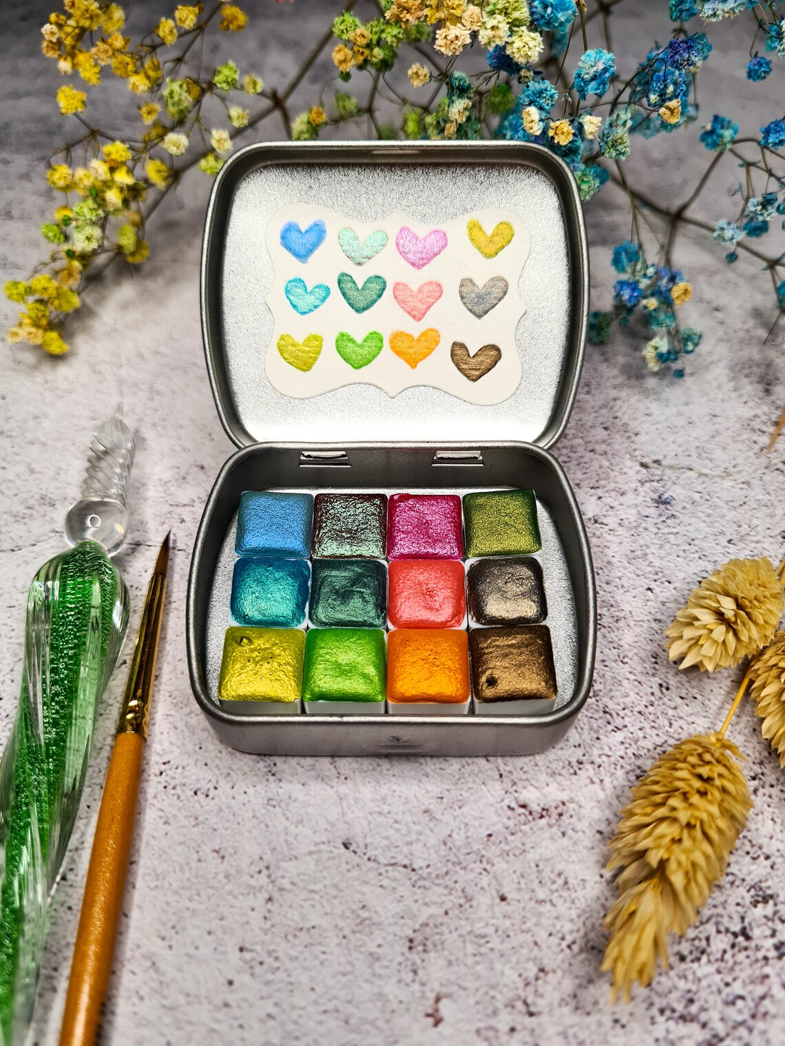 Mini Paint Palette With 12 Watercolor Advent Calendar for Etsy