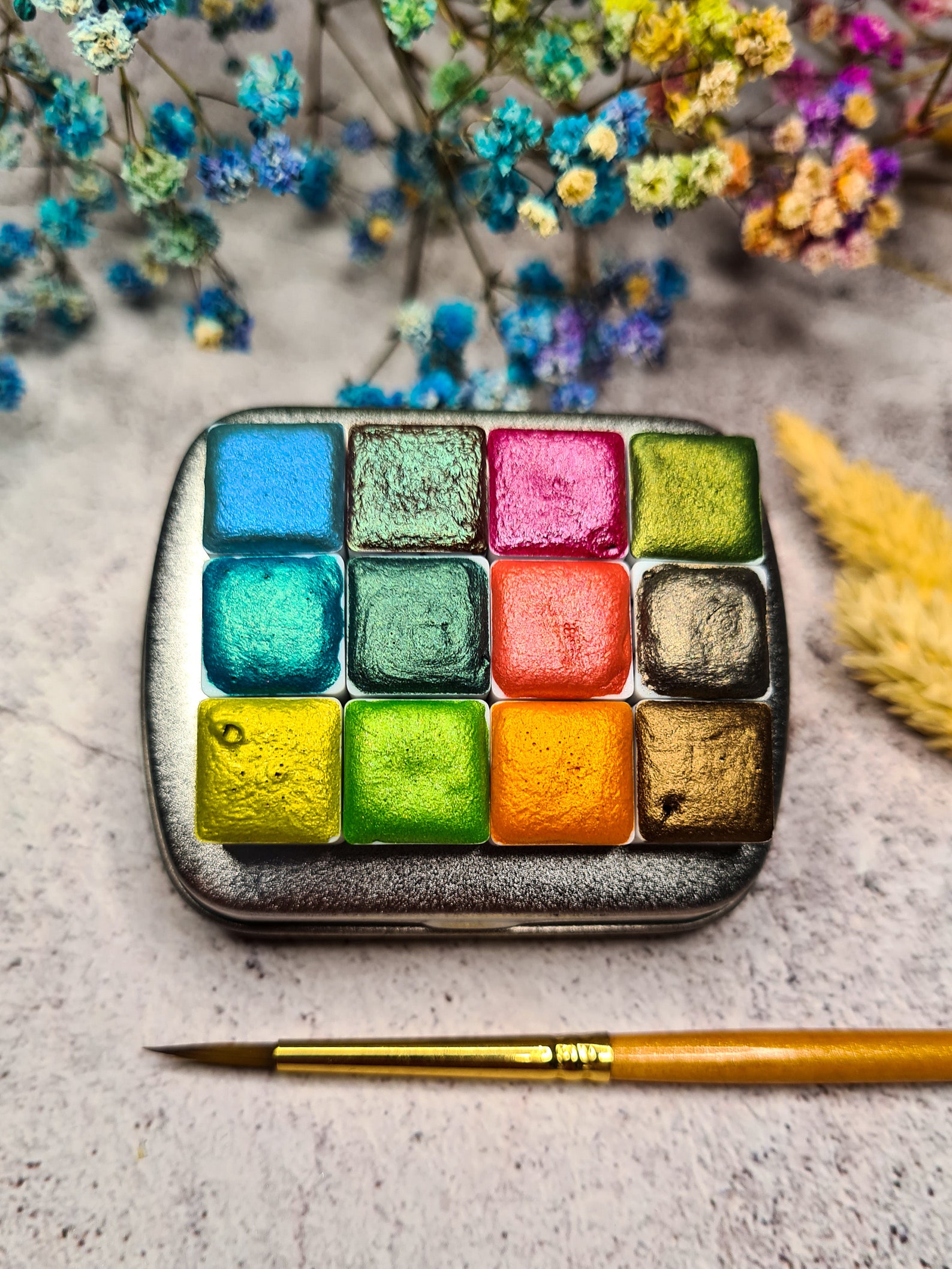 Mini Paint Palette With 12 Watercolor Advent Calendar for Etsy