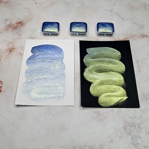Pittura duotone COLD HEART da un quarto di vaschetta per decoupage, acquerello metallizzato per bullet journaling, regalo motivazionale per lei, artigianato per scrapbooking
