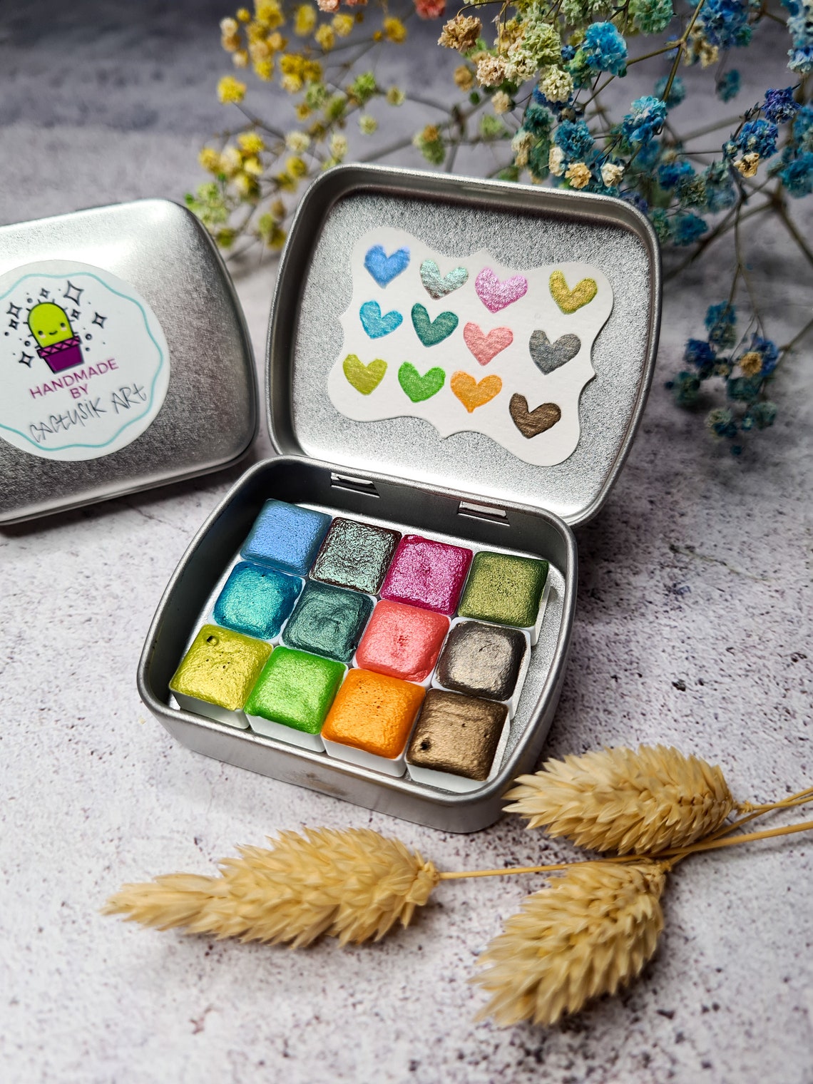 Mini Paint Palette With 12 Watercolor Advent Calendar for Etsy