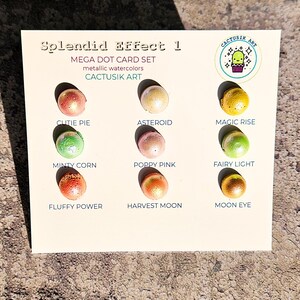 SPLENDID 1 pastel light colorshift sample, dot card with chameleon watercolor, stone painting accessories, bullet journaling craft, notebook