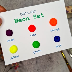 ENSEMBLE NÉON d'aquarelles pour la peinture, pages de bullet journal, palette de nail art, accessoires pour agenda, cadeau pour amateur d'art, peinture technique mixte