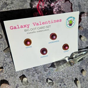 Palette d'échantillons Galaxy Valentines BIG DOT, cadeau parfait pour la fête des mères, moment créatif avec des enfants, carte postale éphémère vintage, kit de journal indésirable