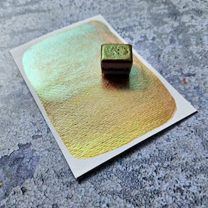 Aquarelle faite main demi-plateau STARBURST, décalage horaire scintillant, accessoires de peinture créatifs, matériel artistique pour carnet de voyage, cadeau calligraphe