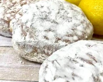 Donuts; LEMON Filled with Powdered Sugar, Homemade, Pack of 6
