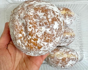 Donuts; CHOCOLATE Filled with Powdered Sugar, Homemade, Pack of 6