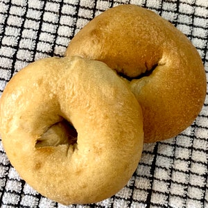 Sourdough Bagels; “Plain”, Amish Made, Pack of 6 Bagels