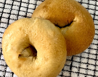 Sourdough Bagels; “Plain”, Amish Made, Pack of 6 Bagels