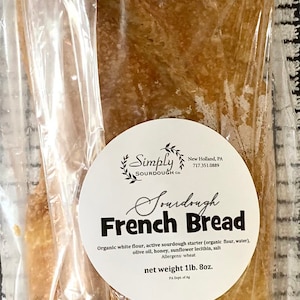 Sourdough French Bread; Amish Made, Pack of 1 Loaf
