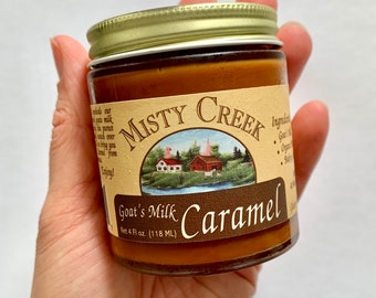 Goat Milk CARAMEL, Homemade with Raw Goat Milk, 4 oz Jar