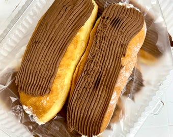 beignets ; LONG JOHNS, crème fourrée de glaçage au chocolat, fait maison, lot de 6
