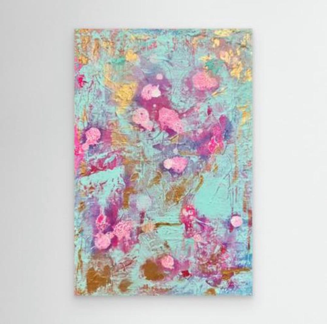 オリジナル現代抽象アクリル絵画 20 x 30 cm OOAK - Etsy 日本