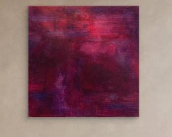 Oryginalny współczesny abstrakcyjny obraz akrylowy 20 x 20 cm OOAK