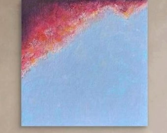 Oryginalny współczesny abstrakcyjny obraz akrylowy 20 x 20 cm OOAK
