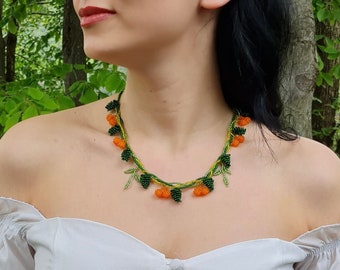 Orange Green Necklace - Etsy