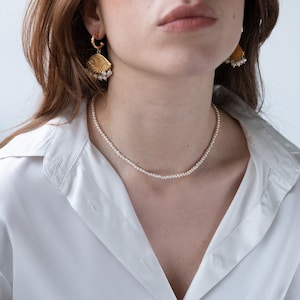 TIMYA Seed Pearl Choker Necklace, Tiny Freshwater Pearl Necklace, Real Small Pearl Necklace, Gift For Her