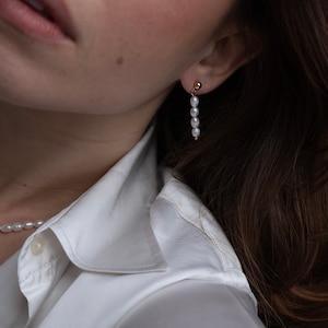 TEONA Pearl Drop Earrings, Real Pearl Earrings, Pearl Bridal Earrings, Wedding Earrings, Gift For Her