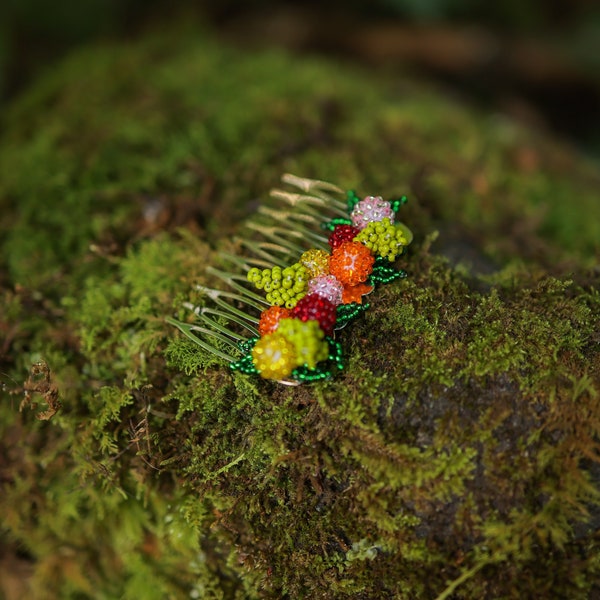 Colorful Beaded Hair Comb, Side Hair Accessories, Decorative Hair Piece For Women