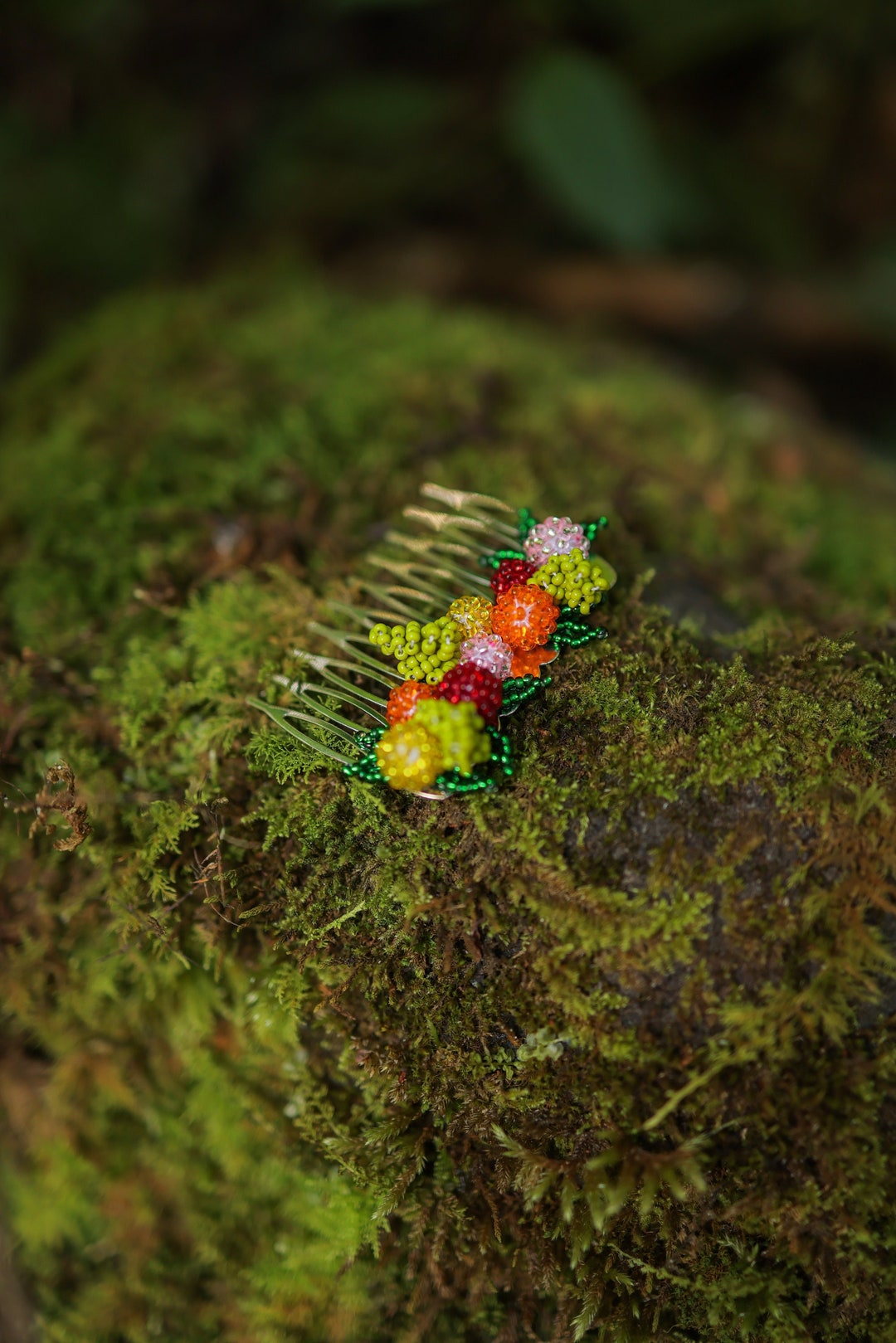 Colorful Beaded Hair Comb Side Hair Accessories Decorative Hair Piece