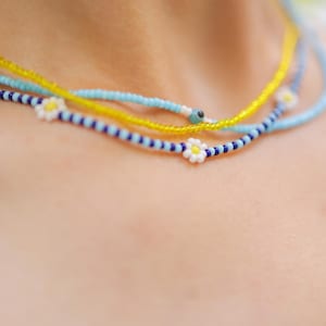 Handmade Seed Bead Choker Set: Boho Evil Eye Necklace