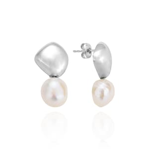OKRO Pearl Drop Earrings, Gold Bridal Earrings, Sterling Silver, Wedding Jewelry, Bridesmaid Gift, Gift for Her