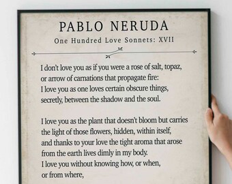 Pablo Neruda Poster Etsy France
