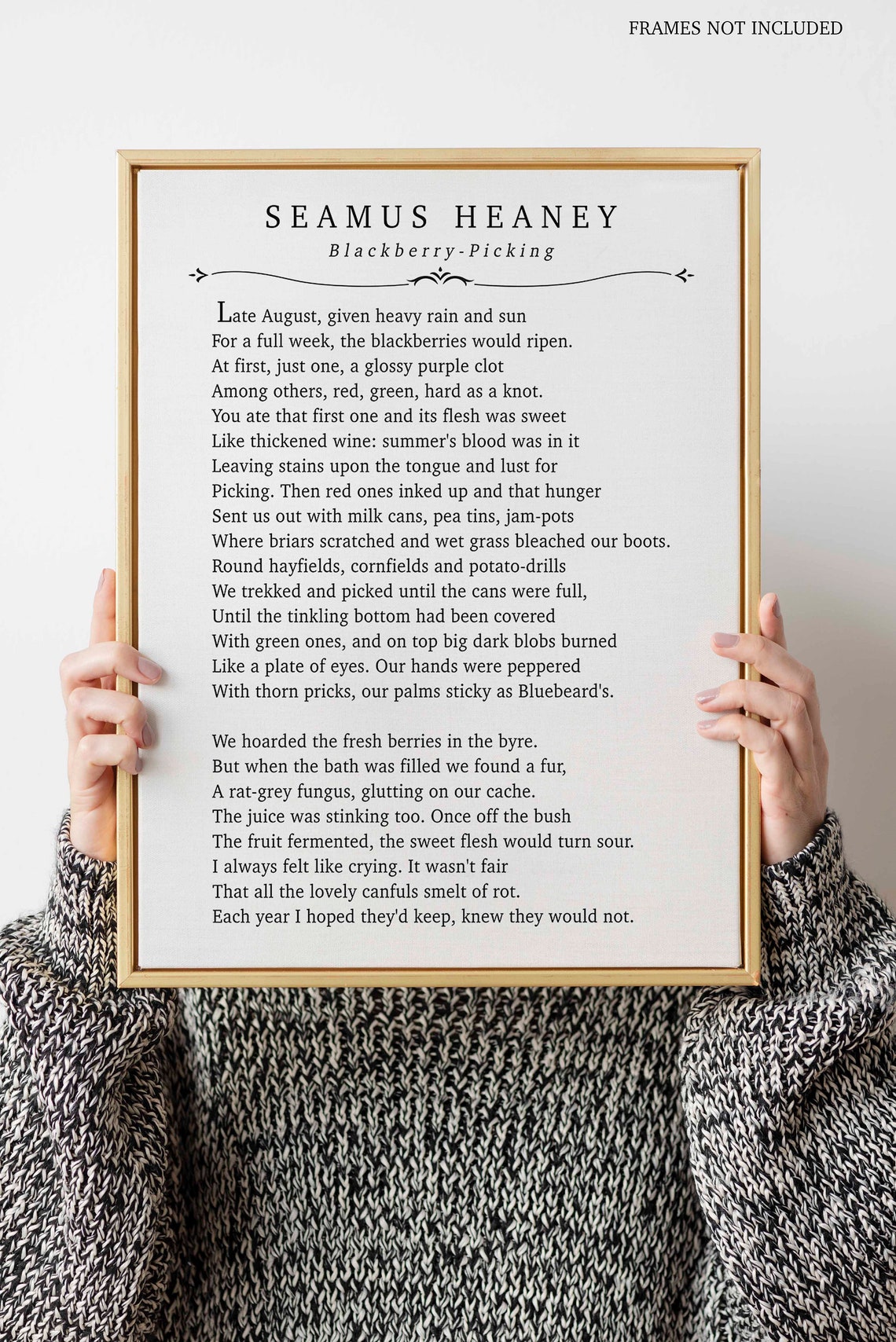 Seamus Heaney Poetry Print. Blackberry Picking Poem Poetry - Etsy UK
