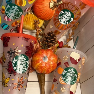 Pumpkin Spice Latte Cup Cold and Hot Starbucks Personalized Set Fall Season Customized Starbucks. Cinderella Inspired Starbucks Cup Set
