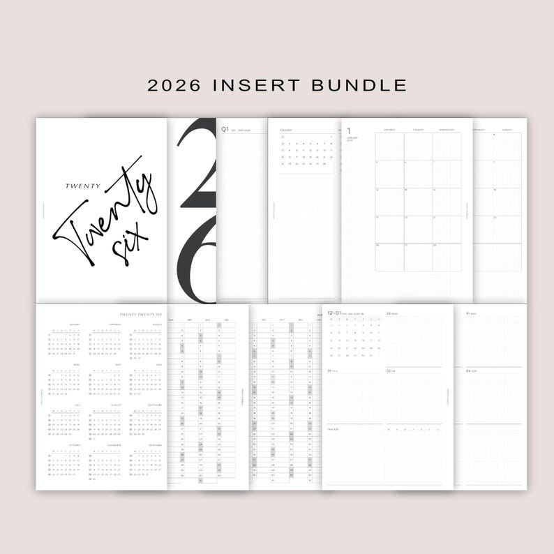 2026 Printed Planner Inserts Bundle | A5 Personal A6 Pocket | Filofax ...