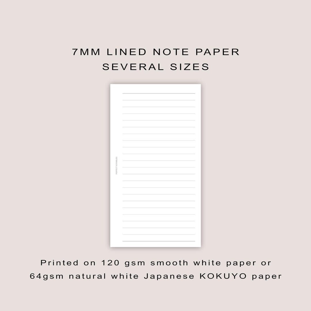 7mm LINED Paper Inserts: Minimalist Planner Refills (30 Pages ...