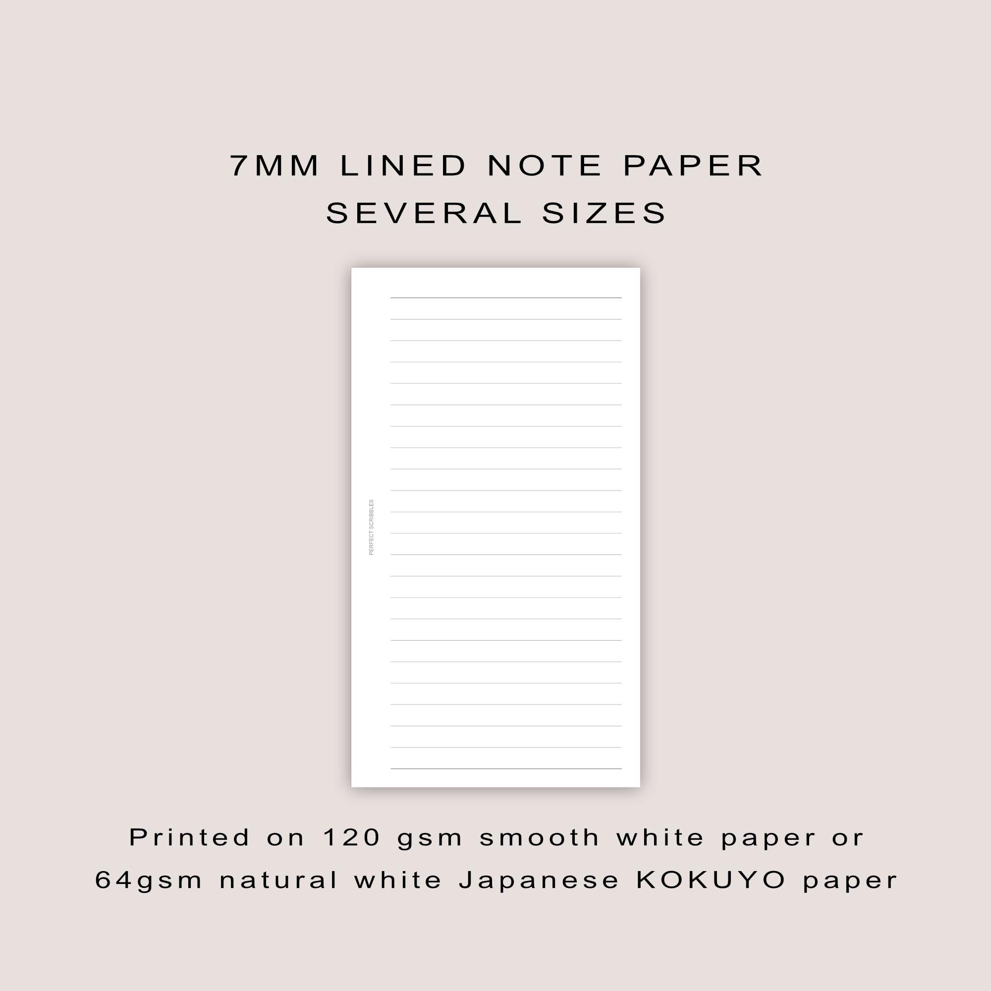 7mm LINED Paper Inserts: Minimal Planner Refills (30 Pages) - Several ...