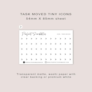 TÂCHE DEPLACÉE autocollants minuscules | Minimal | Feuille au format carte de crédit | Transparent mat | Washi