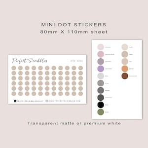 Mini Punkte Aufkleber | minimal | Blatt im Scheckkartenformat | Transparent matt | Premium matt weiß | Stalogy, Hobonichi | Allgemeiner Planer