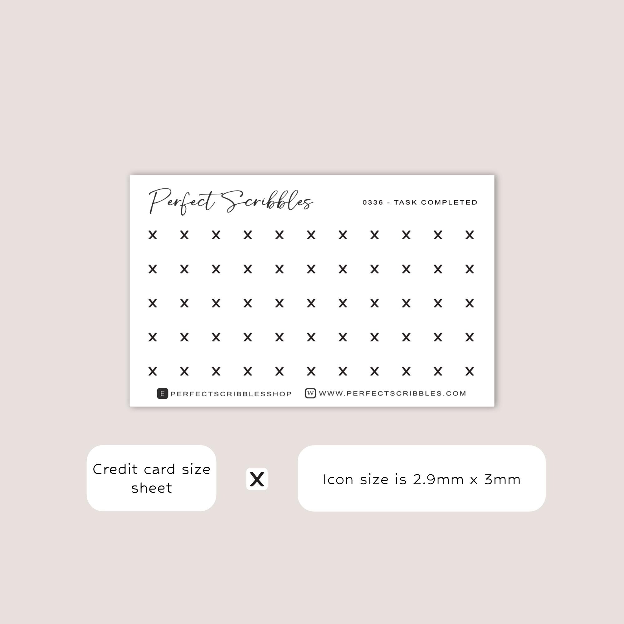 TASK COMPLETED Tiny Icon Planner Stickers | Minimal | Credit Card Size ...