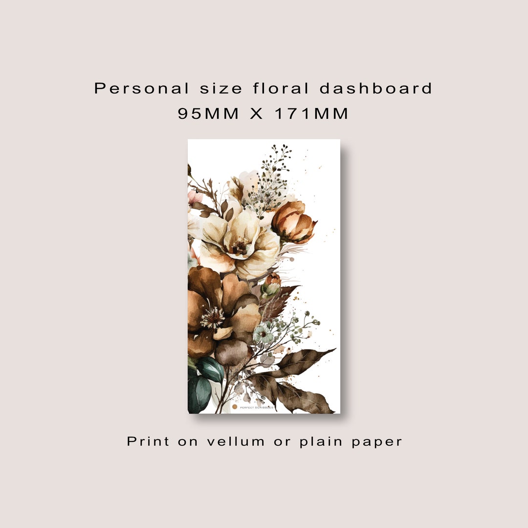 PERSONAL | Neutral Floral Dashboard | Ring Planner Insert | Tip in ...