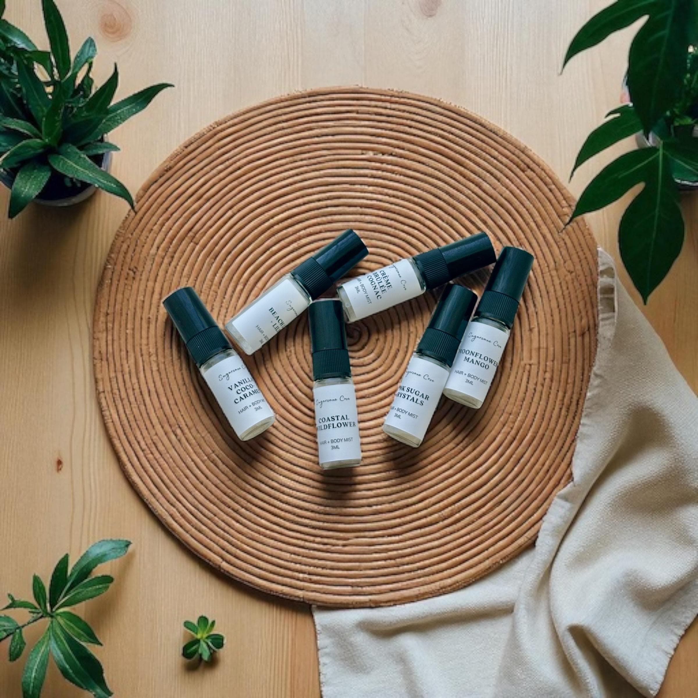 Sampler Set - Hair & Body Mists : Aromatherapy Organic Fragrance Sprays ...