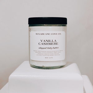 VANILLA CASHMERE Whipped Body Butter | Organic Body Butter | Handmade | Body Butter | Gifts for Her | Dry Skin | Gifts for Him