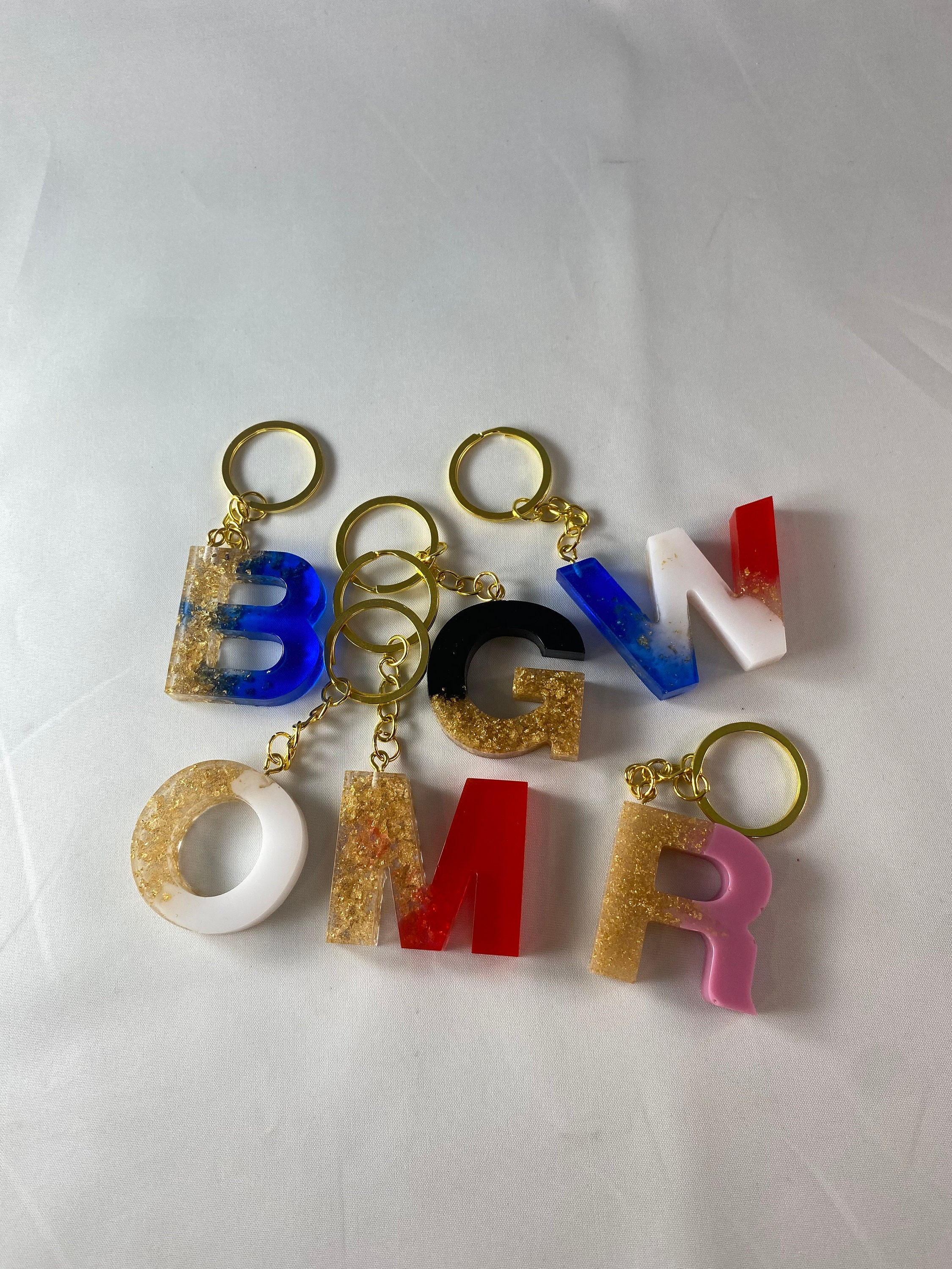 Gold Colored Custom Letter Keychains Etsy