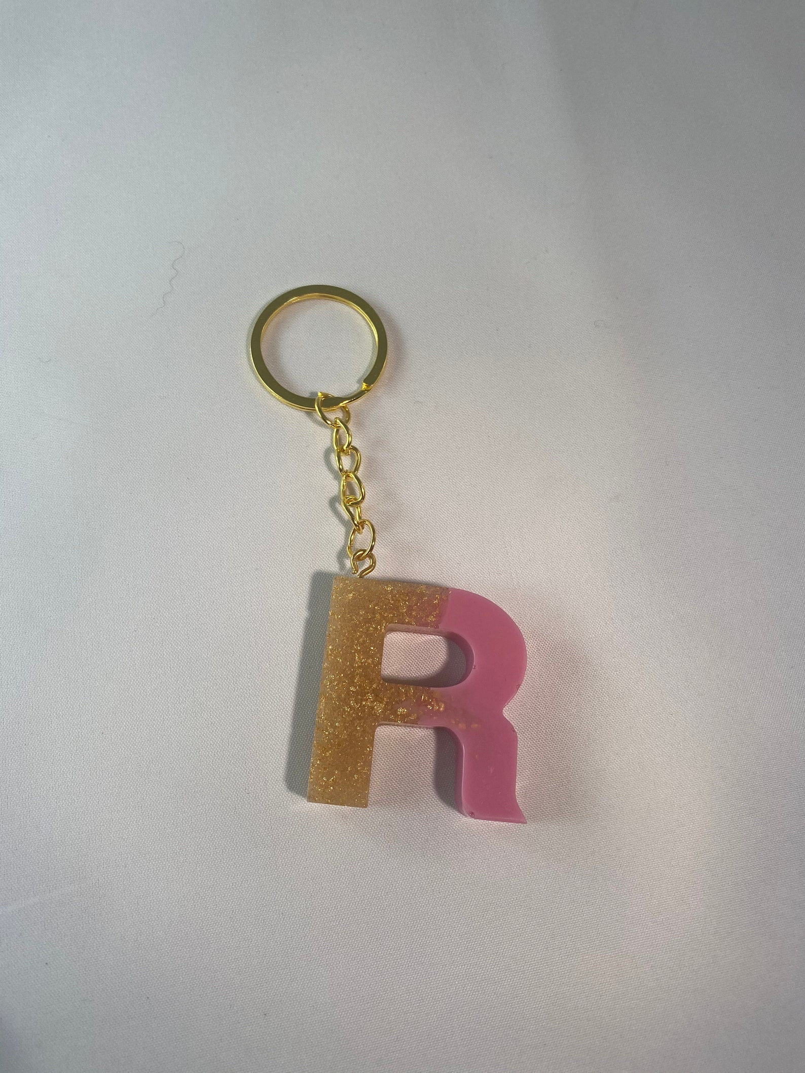 Gold Colored Custom Letter Keychains Etsy