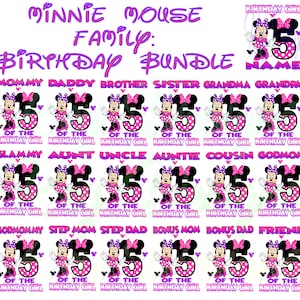 Disney Minnie Mouse 5th birthday pink design family bundle #5 - DIGITAL ZIP file png *1 FREE title modification included!!!***