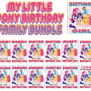 My Little Pony 5th birthday design family bundle #5 - DIGITAL ZIP file png *2 FREE title modifications included!!!***