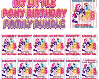 My Little Pony 5th birthday design family bundle #5 - DIGITAL ZIP file png *2 FREE title modifications included!!!***