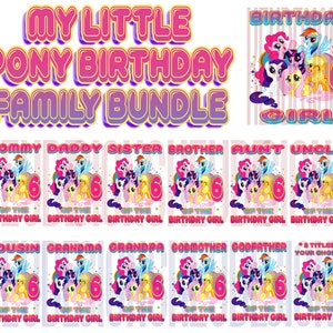 My Little Pony 6th birthday design family bundle #6 - DIGITAL ZIP file png *2 FREE title modifications included!!!***